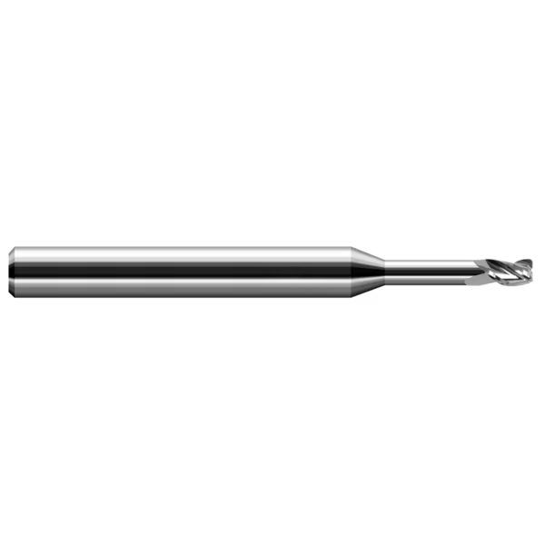 Miniature End Mill - 3 Flute - Corner Radius, 0.2500